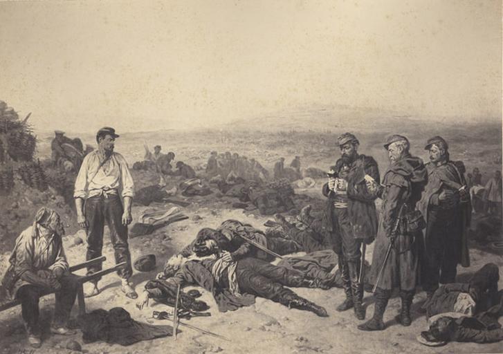 Les deux amis, tableau par Hippolyte Bellangé.1861-1862