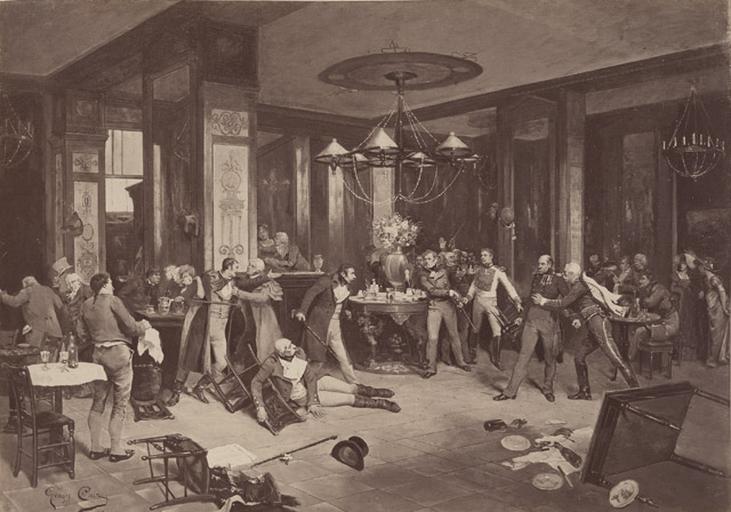 Reproduction d'après Georges Cain.1882, rixe dans un café