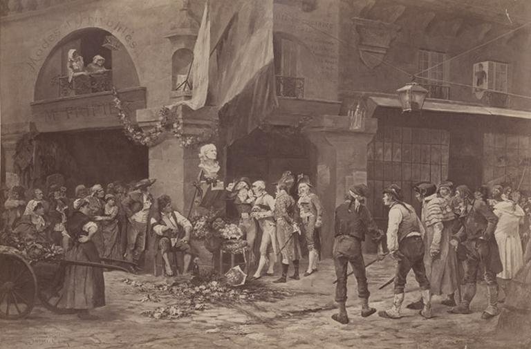 Reproduction d'après Georges Cain.1882, hommage à Marat