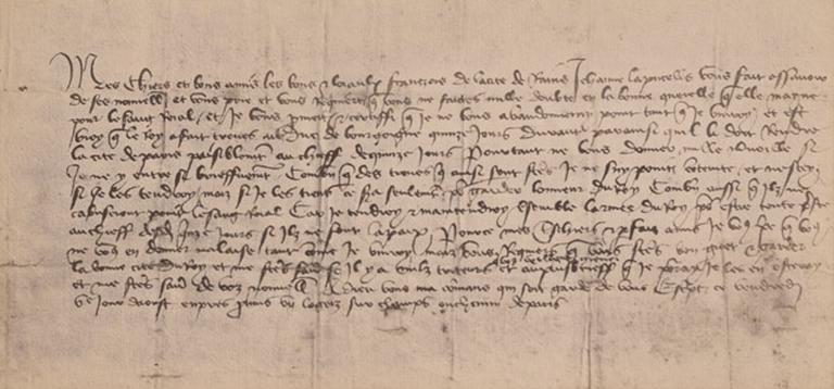 Lettres prétendue de Jeanne d'Arc, ayant appartenu Charles du Lys