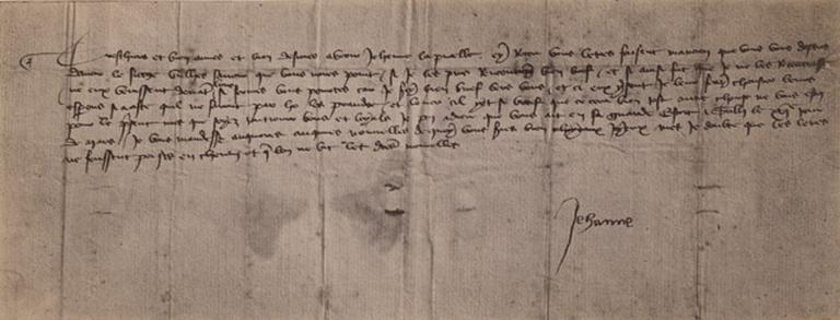 Lettres prétendue de Jeanne d'Arc, ayant appartenu Charles du Lys