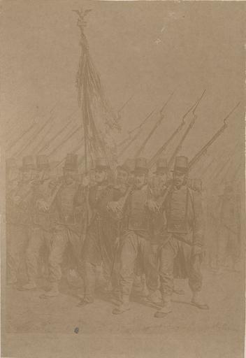 Reproduction d'après Raffet : le porte-drapeau. Algérie
