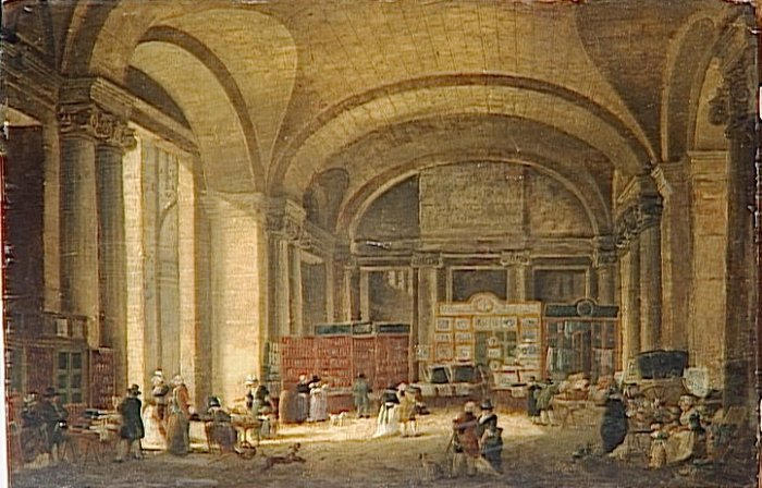 Les marchands d'estampes sous le guichet de la Colonnade