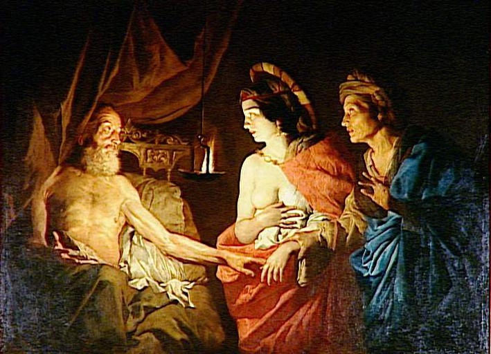 Sarah amenant Agar à Abraham