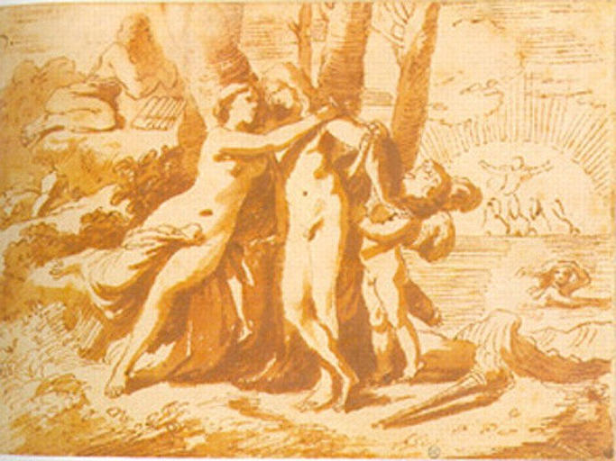 Acis et Galatée (recto) ; Deux têtes (verso)
