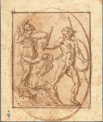 Cassandre menacée par Ajax et implorant Minerve