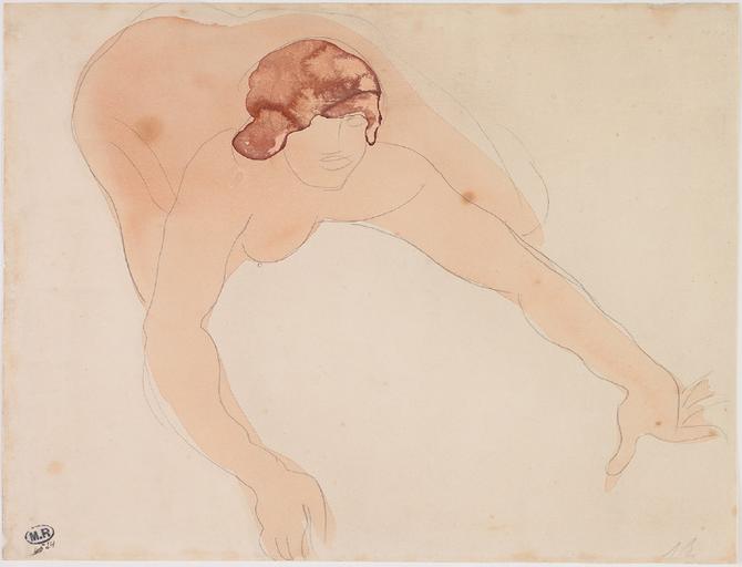 FEMME NUE A QUATRE PATTES ET PRESQUE DE FACE