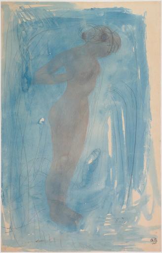FEMME NUE DEBOUT AUPRES DE DEUX SERPENT