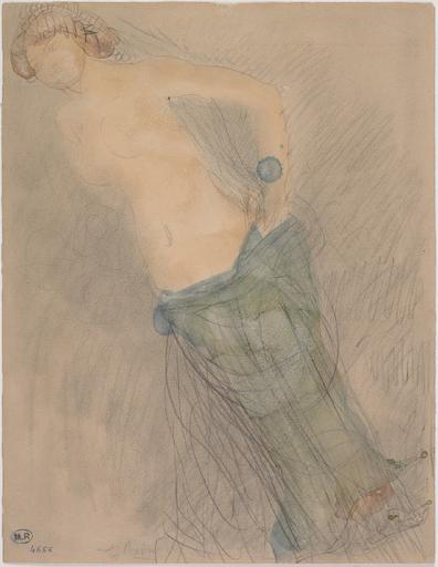 FEMME EN DIAGONALE, NUE JUSQU'A LA TAILLE