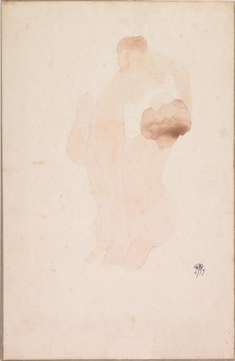 'FEMME DE DOS MAINTENANT DES DEUX BRAS AU DESSUS D'ELLE UN CORPS RENVERSE.''TU NE DIRAS PAS CELA, CE SOIR, QUAND TU SERAS DANS MES BRAS...ET QUE JE T'AIMERAI...'' (LE JARDIN DES SUPPLICES D'OCTAVE MIRBEAU, 1902)'