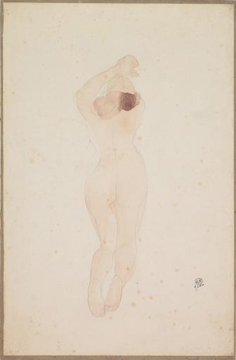 'FEMME AGENOUILLEE DE DOS ET LA TETE RENVERSEE''CARESSE MOI DONC CHERI...TATE, COMME MES SEINS SONT FROIDS ET DURS...'' (LE JARDIN DES SUPPLICES D'OCTAVE MIRBEAU, 1902)'