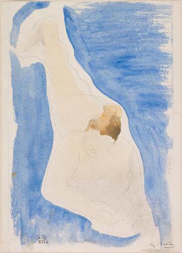 MARBRE, FEMME NUE ALLONGEE SUR LE VENTRE