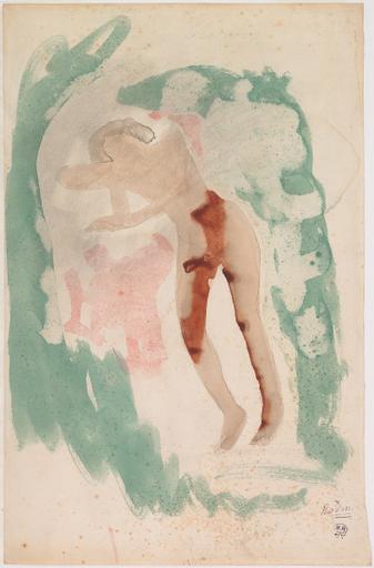 'LE PRESAGE, FEMME NUE DEBOUT, LA TETE APPUYEE SUR UN BRAS.''DEMAIN, SI LES GENIES VEULENT M'ACCORDER LA GRACE QUE J'AIE UNE FEMME A CE GIBET...J'EN FERAI UN HOMME...'' (LE JARDIN DES SUPPLICES D'OCTAVE MIRBEAU 1902)'