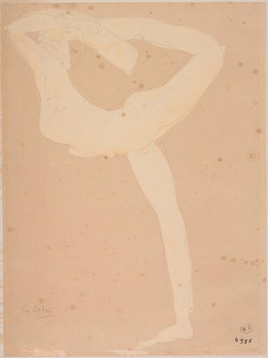 AEROPLANE, FEMME NUE DE PROFIL, DANS UN MOUVEMENT DE DANSE