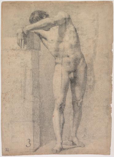 ACADEMIE D'HOMME AUX BRAS POSES SUR UN SOCLE