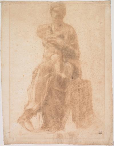 ETUDE D'APRES LA VIERGE A L'ENFANT DE MICHEL ANGE