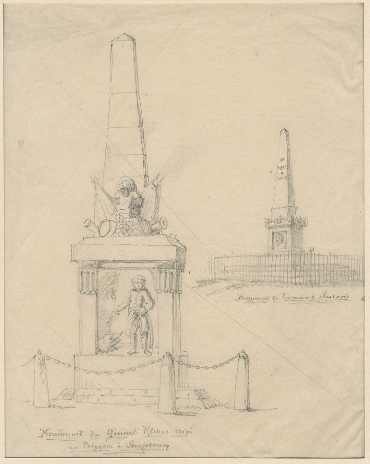 VUE DE STRASBOURG : MONUMENT DU GENERAL KLEBER AU POLYGONE