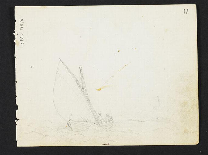 Deux études de barque à voiles