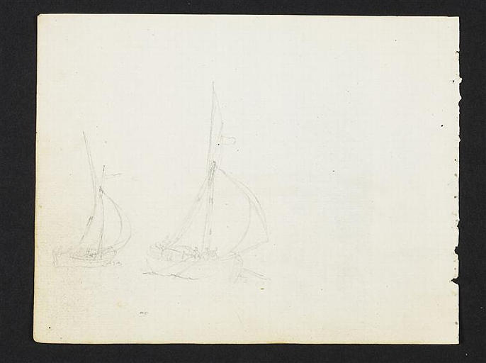 Croquis de barques à voiles latines