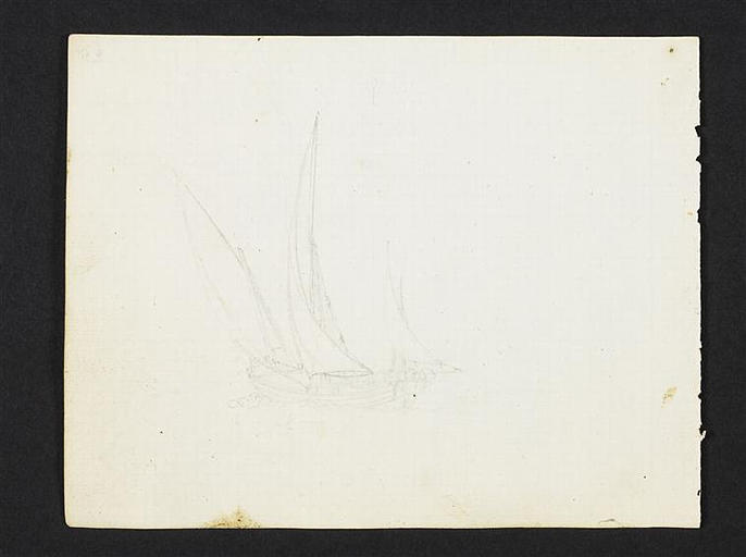 Croquis d'un bateau à voiles latines