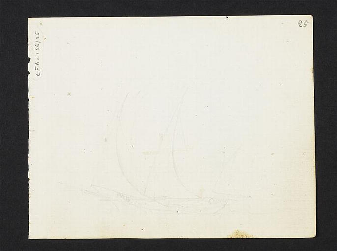 Croquis d'un bateau à voiles latines