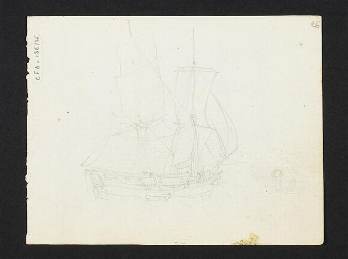 Croquis d'un bateau à voiles