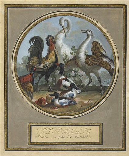 Les quatre parties du monde :  L'Europe, projet de décor pour une porcelaine de Sèvres