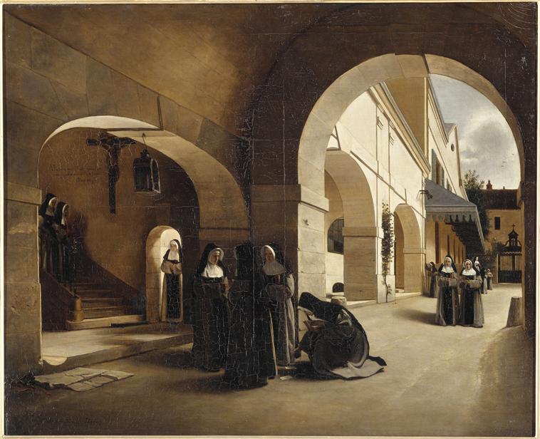 L'AVE MARIA ; INTERIEUR DU COUVENT D'ARAMONT