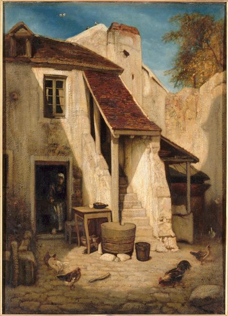 INTERIEUR DE COUR RUSTIQUE A FONTAINEBLEAU