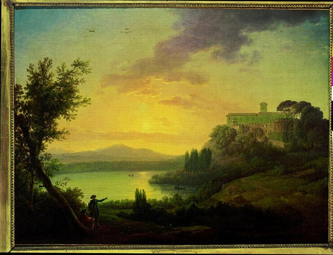 PAYSAGE ; EFFET DE SOLEIL COUCHANT