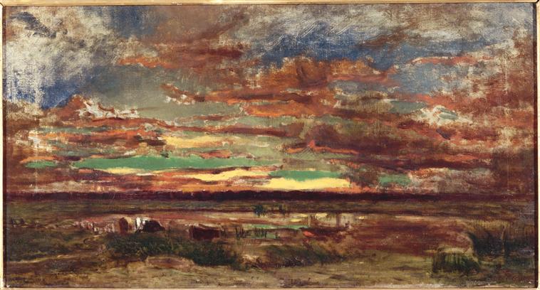 Paysage. Soleil couchant