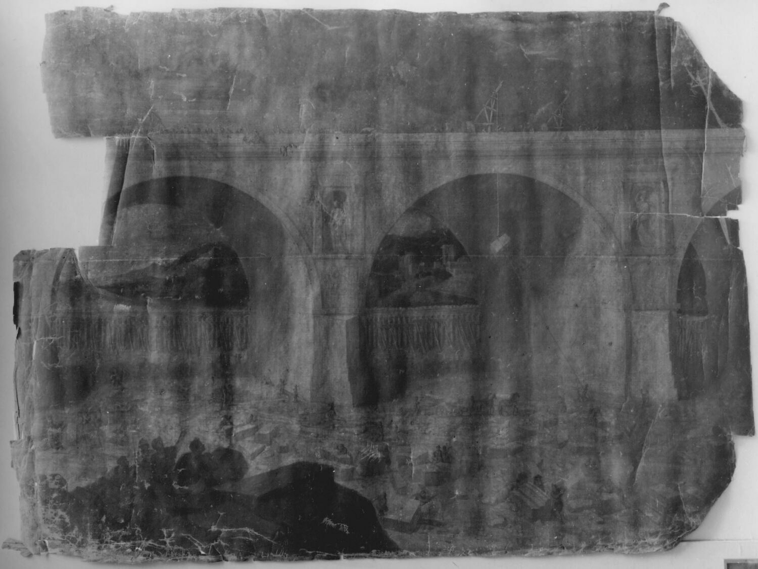 NITOCRIS, REINE D'ASSYRIE, FAISANT CONSTRUIRE UN PONT SUR L'EUPHRATE