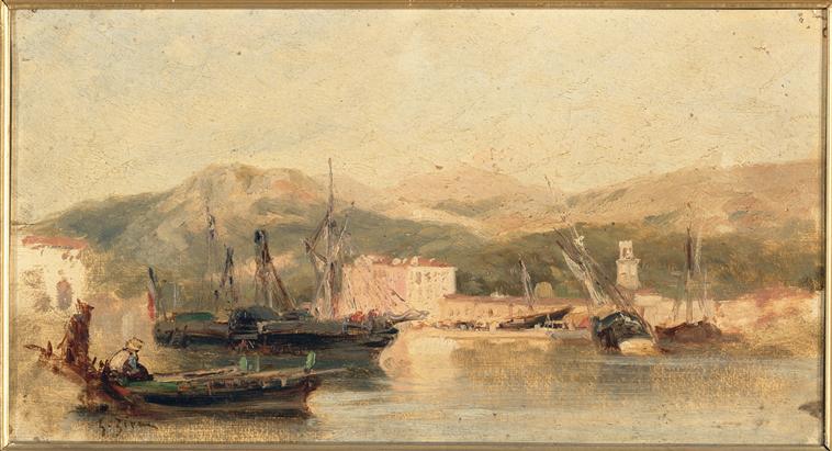 Marine. Vue d'un port oriental