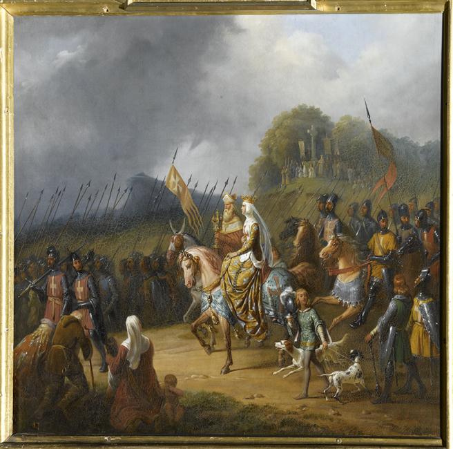 MARGUERITE DE FRANCE MENE LES HONGROIS A LA CROISADE.1196