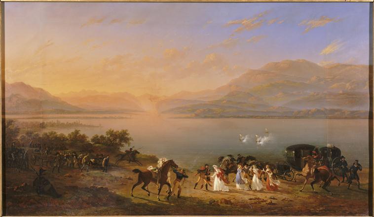 VUE DU LAC DE GARDE OU JOSEPHINE AU LAC DE GARDE