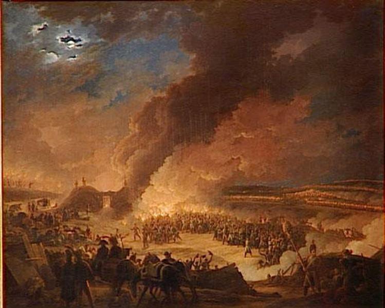 NAPOLEON VISITANT LES BIVOUACS DE L'ARMEE FRANCAISE A LA VEILLE DE LA BATAILLE D'AUSTERLITZ.1ER DECEMBRE 1805