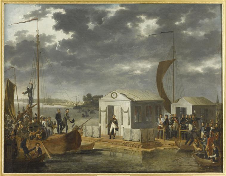 ENTREVUE DE NAPOLEON 1ER ET D'ALEXANDRE 1ER SUR LE NIEMEN. 25 JUIN 1807