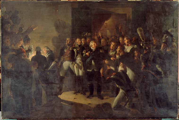Adieux de Louis XVIII quittant le palais des Tuileries. Nuit du 20 mars 1815