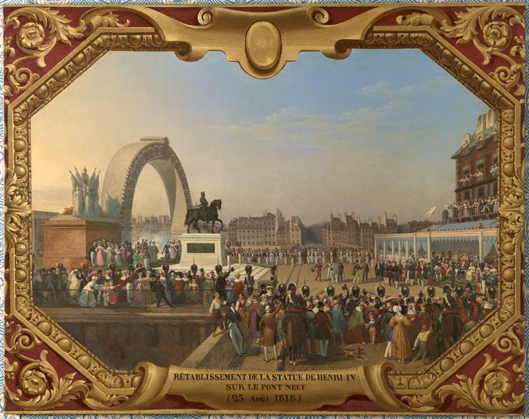 INAUGURATION DE LA STATUE D'HENRI IV SUR LE PONT-NEUF EN PRESENCE DE LOUIS XVIII. 25 AOUT 1818