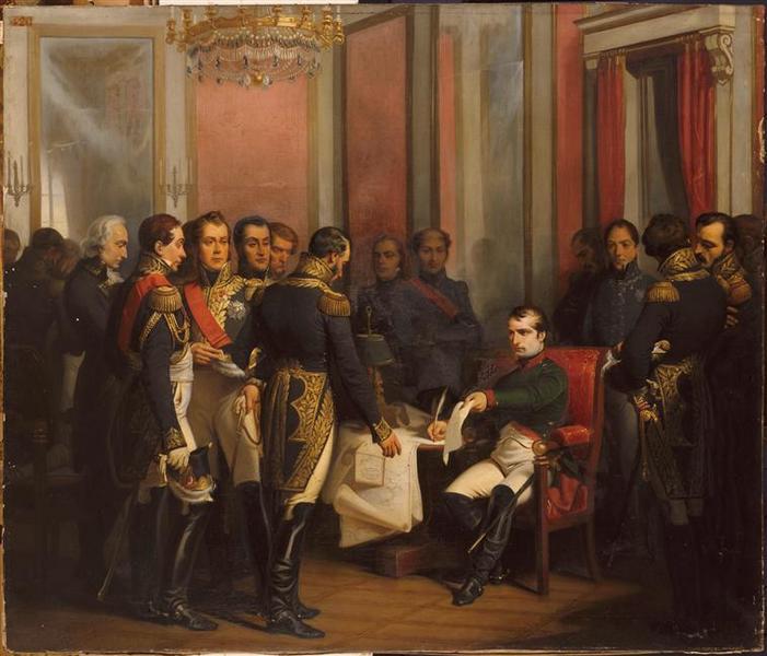 Napoléon signe son abdication à Fontainebleau, 4 avril 1814