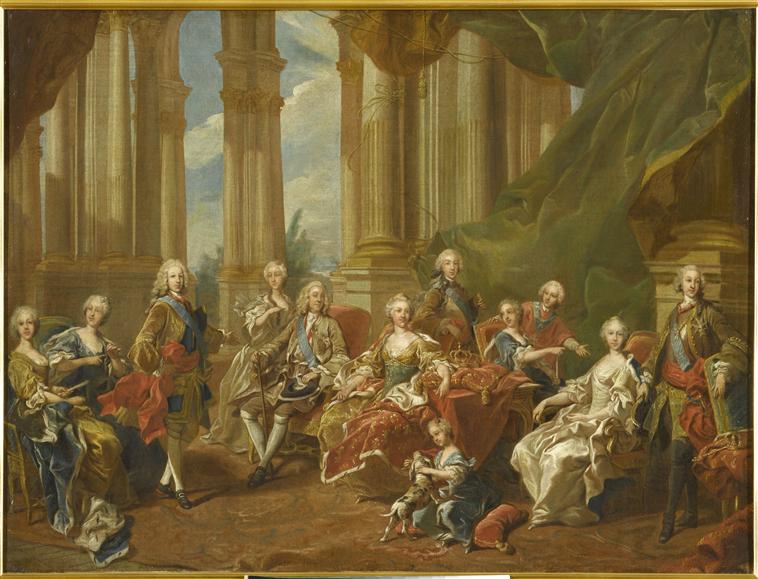 PHILIPPE V, ROI D'ESPAGNE, ET SA FAMILLE EN 1745