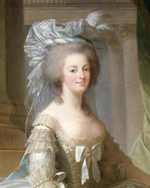 Marie-Antoinette d'Autriche, reine de France (1755-1793), en robe à paniers vers 1785