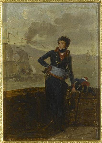 1. JEAN-JOSEPH, MARQUIS DESSOLE, LIEUTENANT GENERAL (1767-1828) ; 2. JOHAN-CLAES LAGERSVÄRD (1756-1836) ; 3. VICTOR-LEOPOLD BERTHIER, GENERAL DE DIVISION, DEVANT LA BASE DE NAPLES (1770 - 1807)