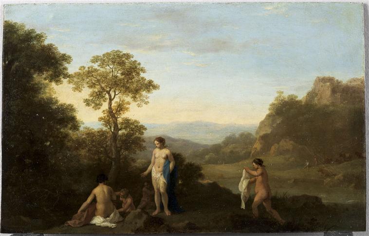 PAYSAGE AUX CINQ BAIGNEUSES