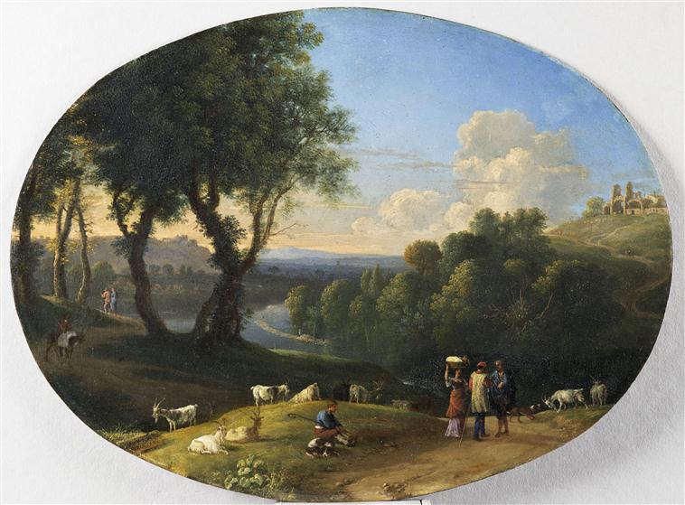 PAYSAGE AVEC CHEVRES ET PATRES