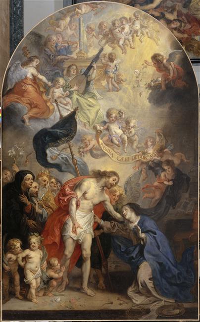 LE CHRIST RESSUSCITE APPARAISSANT A LA VIERGE