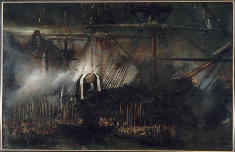 TRANSBORDEMENT DES RESTES DE NAPOLEON 1ER A BORD DE 'LA BELLE POULE'.15 OCTOBRE 1840
