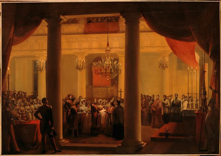 Baptême du duc de Chartres au palais des Tuileries. 14 novembre 1840