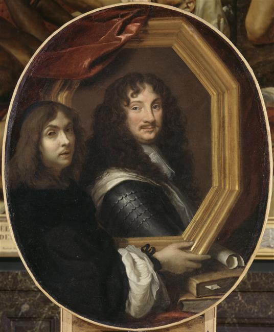 Portrait présumé du peintre Charles Le Brun jeune, présentant le portrait d'un militaire