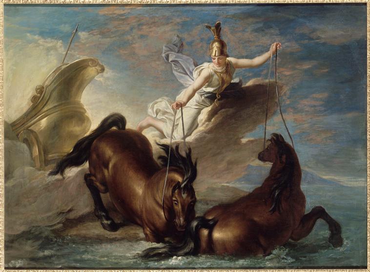 MINERVE ABREUVE SES CHEVAUX DANS L'OCEAN AU RETOUR D'UN COMBAT